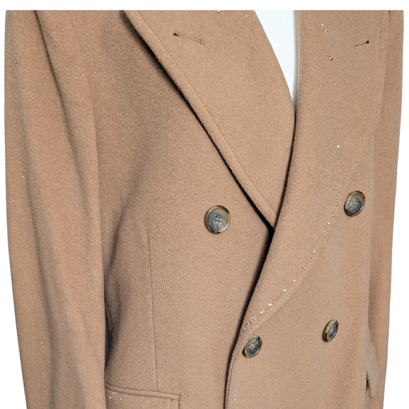 Tempo Europe London Fog 100% Wool Upcycled with 500 Austrian Crystals Coat - M/L - Picture 4 of 15